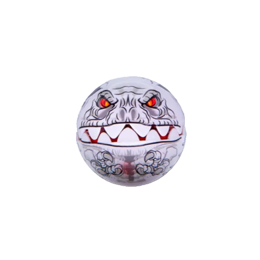 Decorative ball with a dragon design on a white background