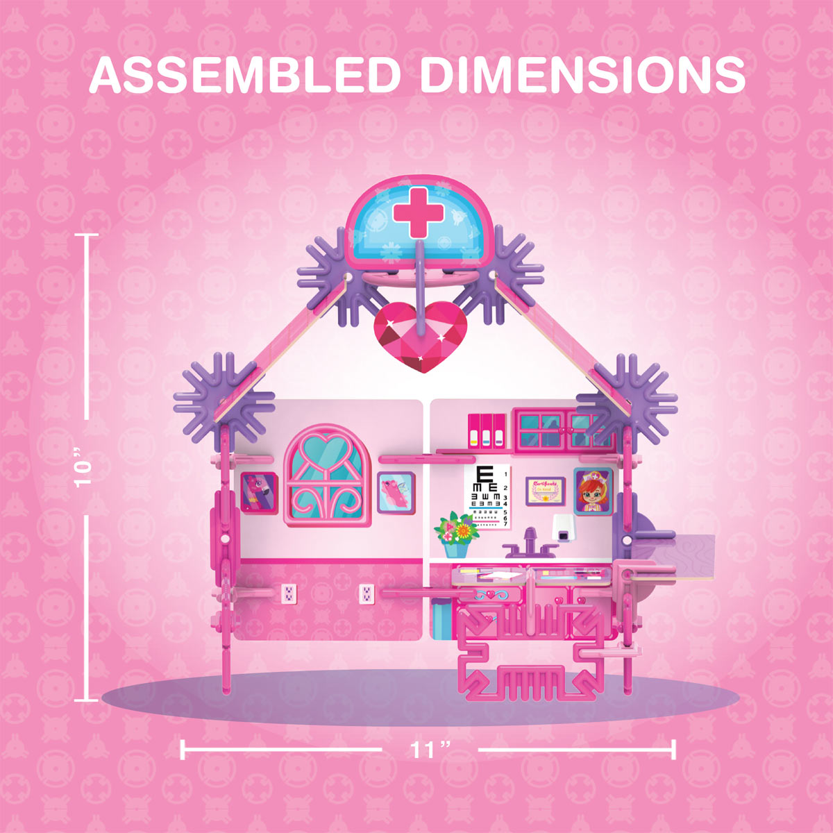 Pinxies Vet Care Center is a STEM authenticated building set for ages 6+