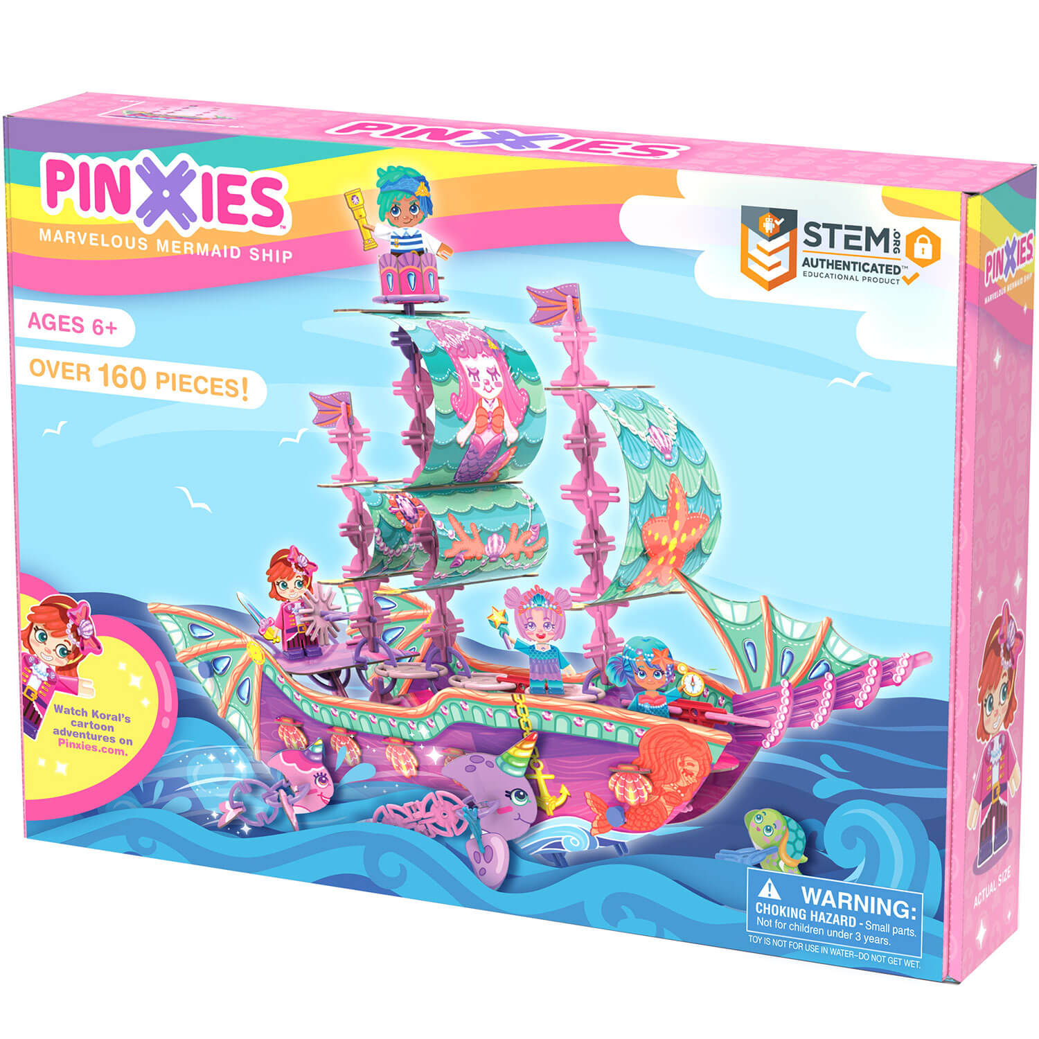 Pinxies Marvelous Mermaid Ship is a STEM authenticated building set for ages 6+