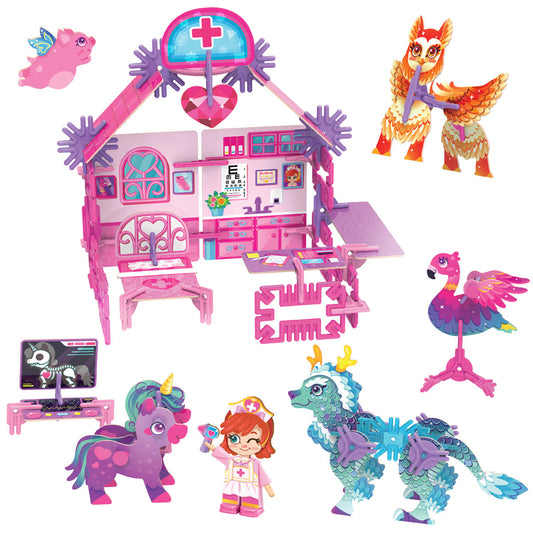 Pinxies Vet Care Center is a STEM authenticated building set for ages 6+