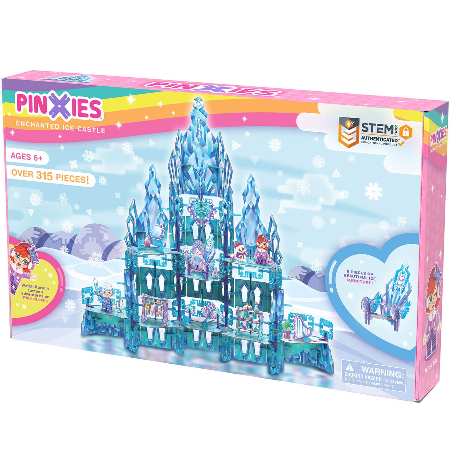 Pinxies Enchanted Ice Castle is a STEM authenticated building set for ages 6+