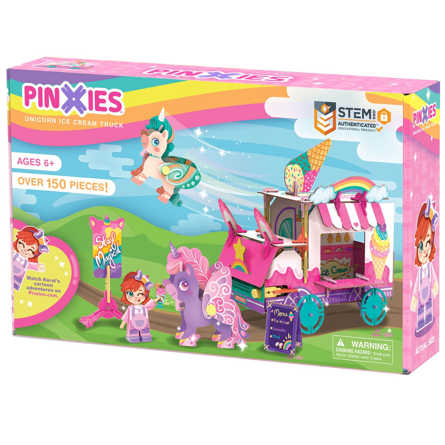 Pinxies Unicorn Ice Cream Truck is a STEM authenticated building set for ages 6+