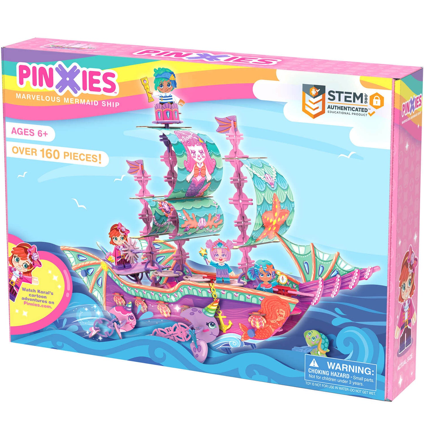 Pinxies Marvelous Mermaid Ship is a STEM authenticated building set for ages 6+